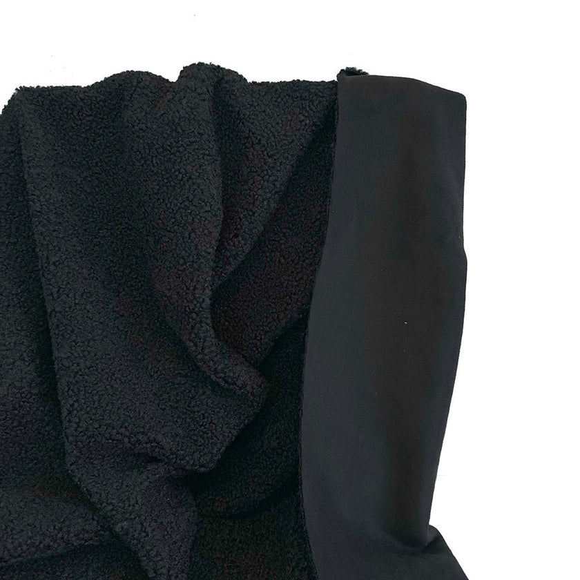 Sherpa Suede | Black - Fabric + Flow Textile Co.