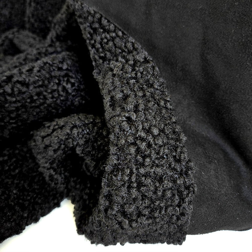 Sherpa Suede | Black - Fabric + Flow Textile Co.