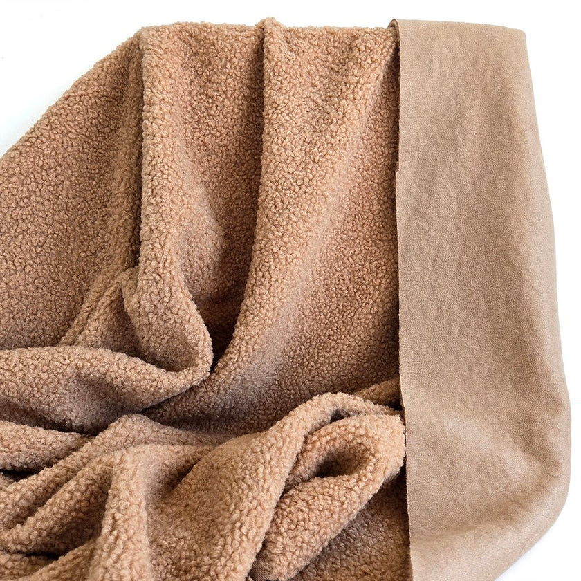 Sherpa Suede | Camel - Fabric + Flow Textile Co.