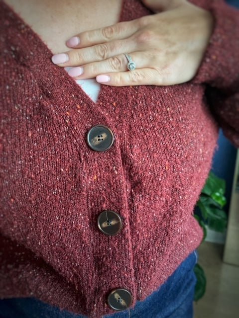 Sweater Knit | Hacci - Speckled Bordeaux - Fabric + Flow Textile Co.