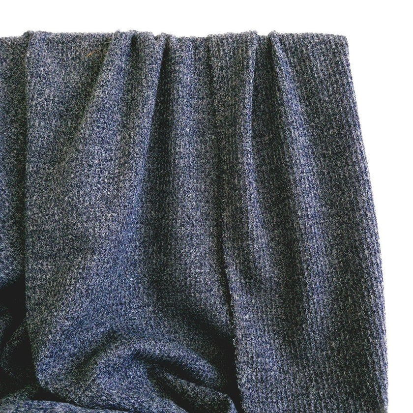 Sweater Knit | Waffle - Navy Melange - Fabric + Flow Textile Co.