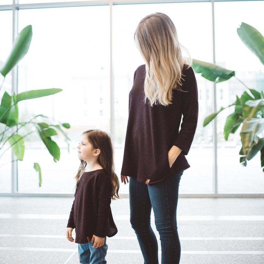 Sweater Knit | Waffle - Navy Melange - Fabric + Flow Textile Co.