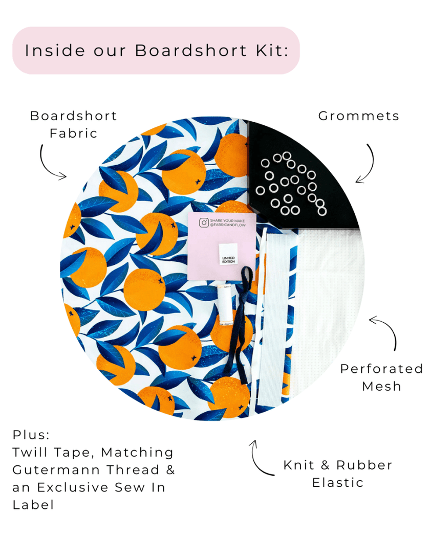 Swim Kit | Boardshorts - Paradise City - Fabric + Flow Textile Co.
