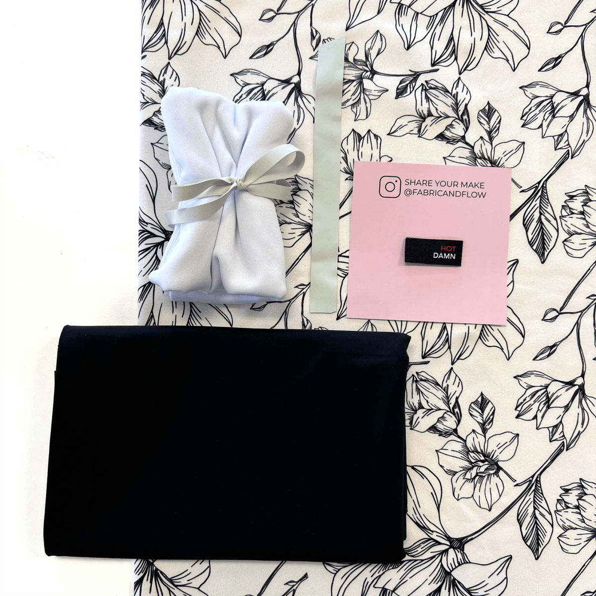 Swim Kit | Floral Silhouettes + Black - Fabric + Flow Textile Co.
