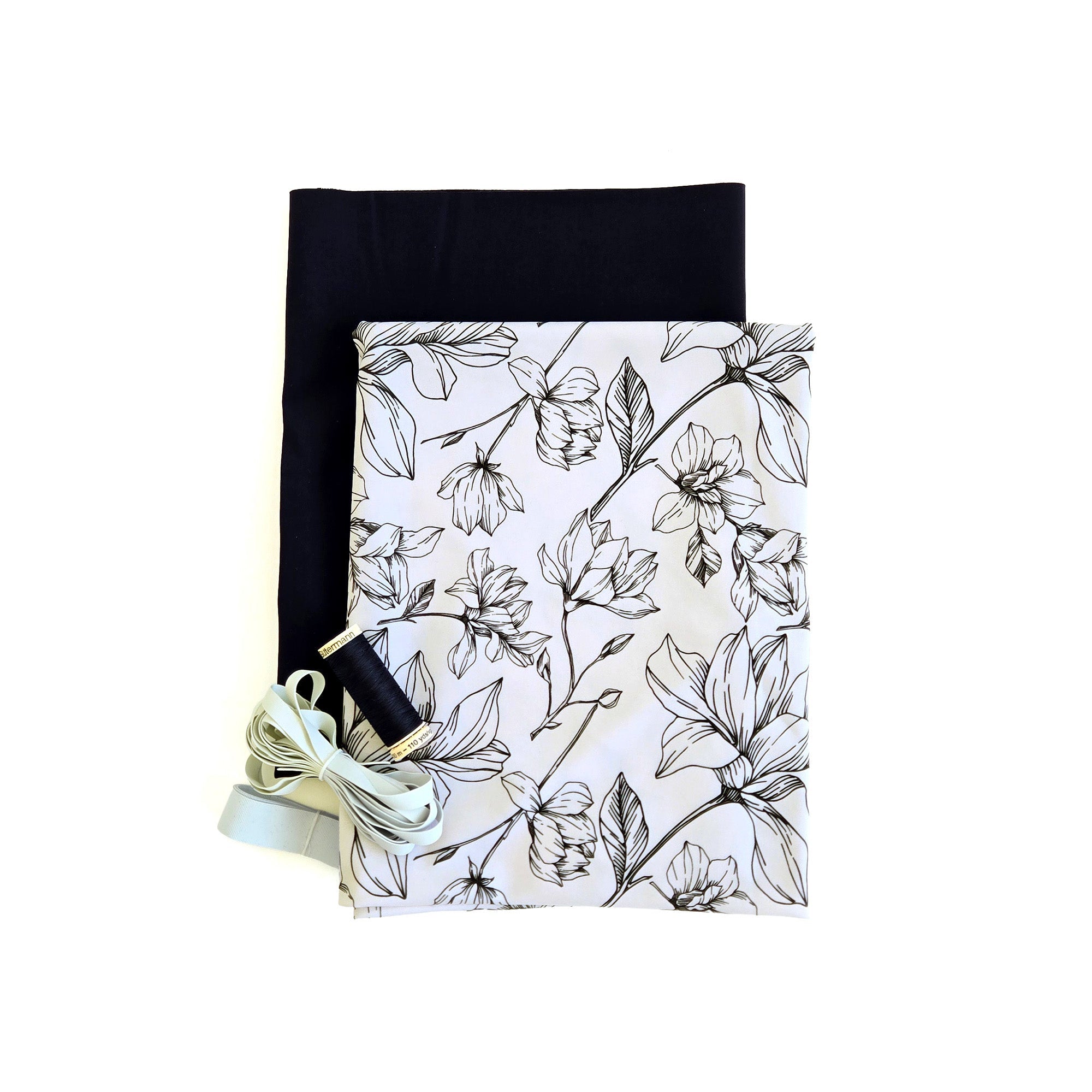Swim Kit | Floral Silhouettes + Black - Fabric + Flow Textile Co.