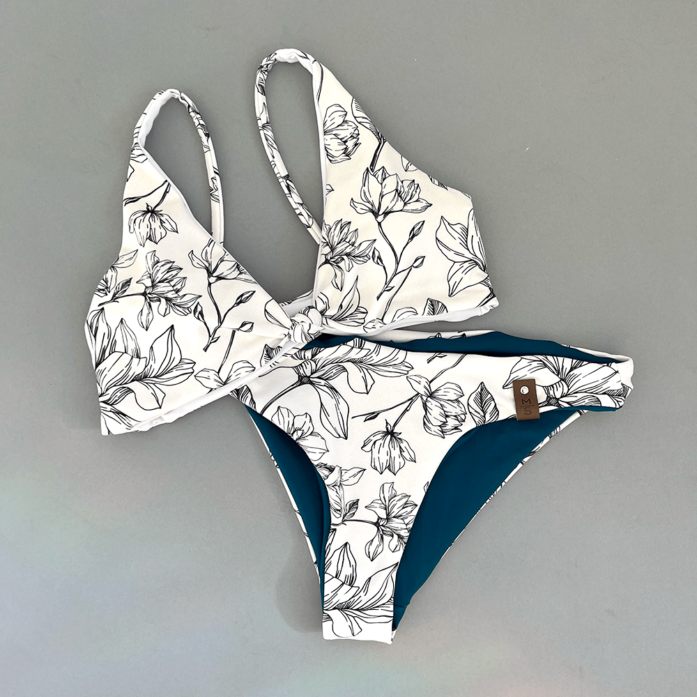 Swim Kit | Floral Silhouettes + Dark Teal - Fabric + Flow Textile Co.