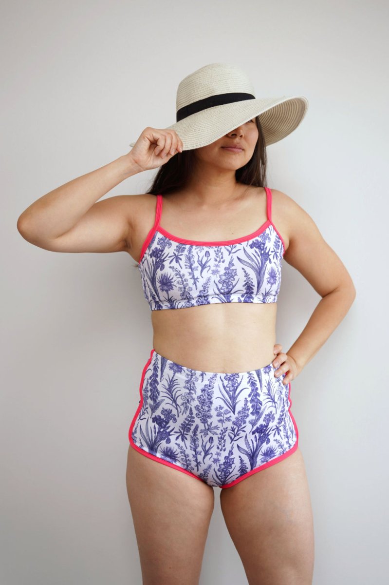 Swim Kit | French Botanical + Electric Coral - Fabric + Flow Textile Co.