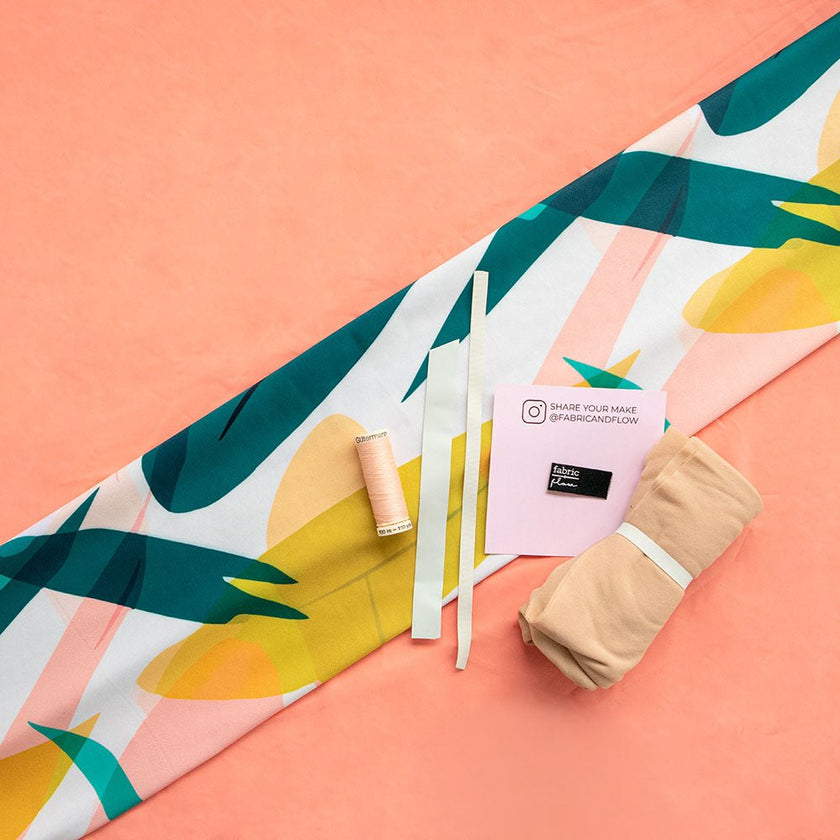 Swim Kit | Great Barrier Leaf + Electric Peach - Fabric + Flow Textile Co.