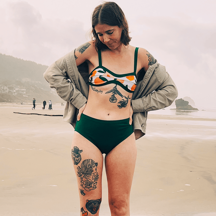 Swim Kit | Life's A Peach + Forest Green - Fabric + Flow Textile Co.
