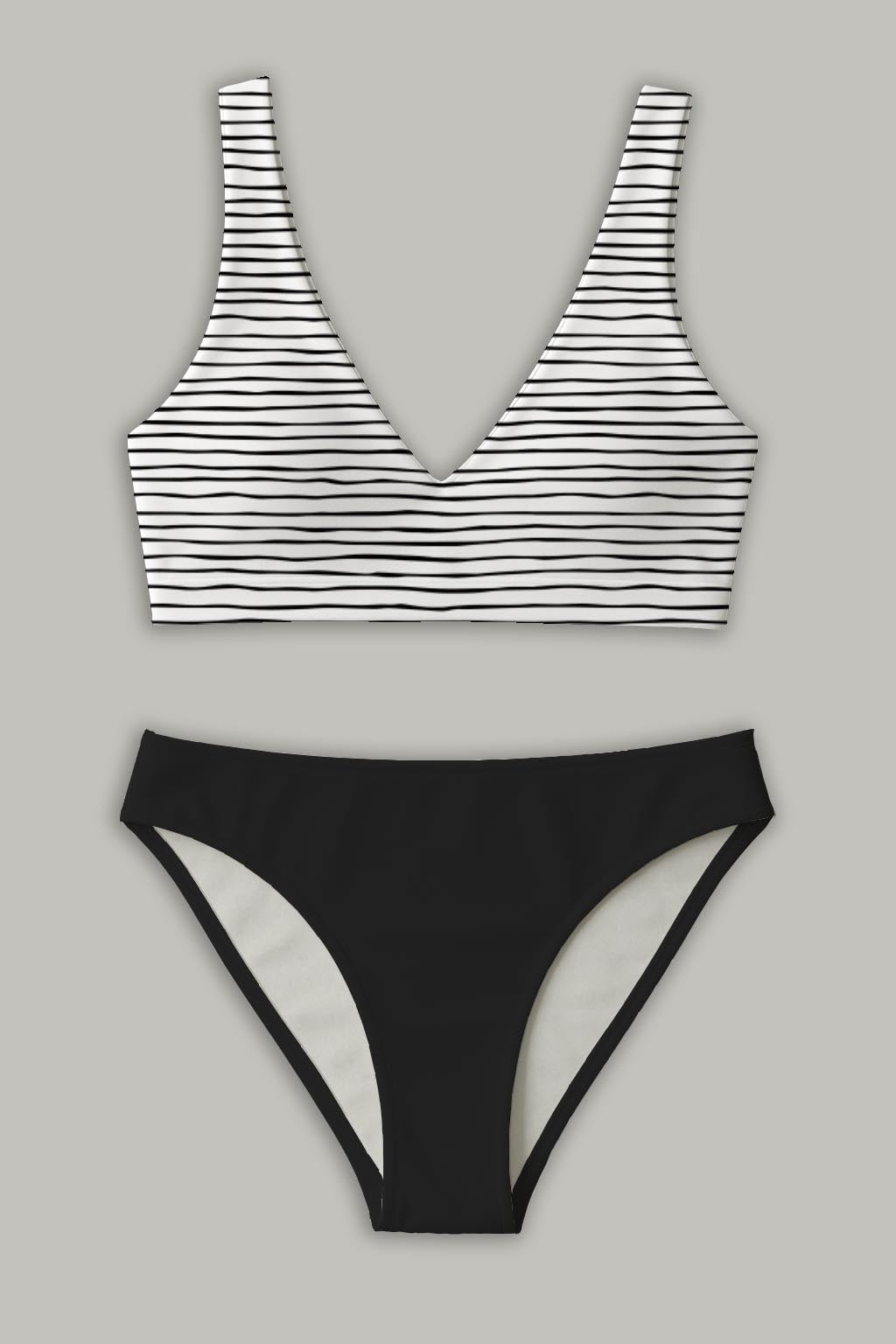 Swim Kit | Micro Stripes + Black - Fabric + Flow Textile Co.