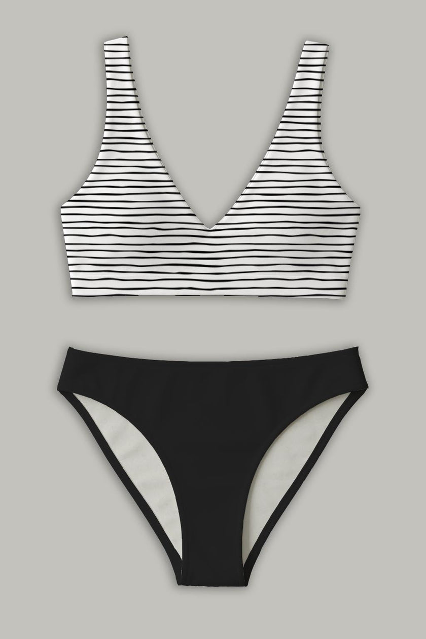 Swim Kit | Micro Stripes + Black - Fabric + Flow Textile Co.