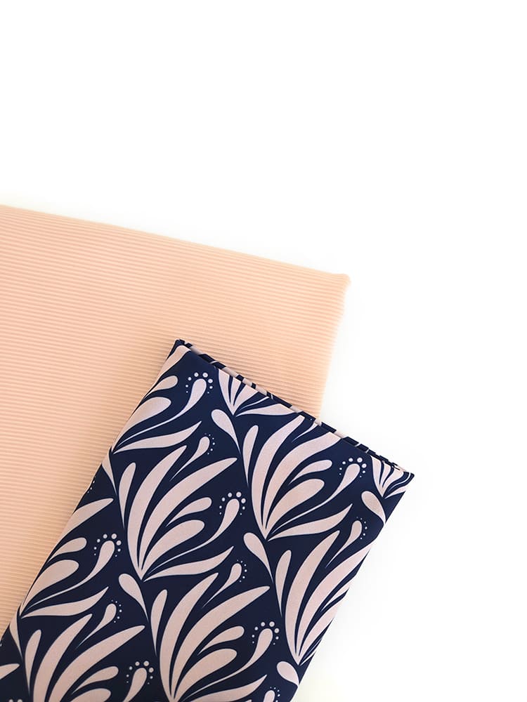 Swim Kit | Midnight Palm + Peach Daquiri Rib - Limited Edition - Fabric + Flow Textile Co.
