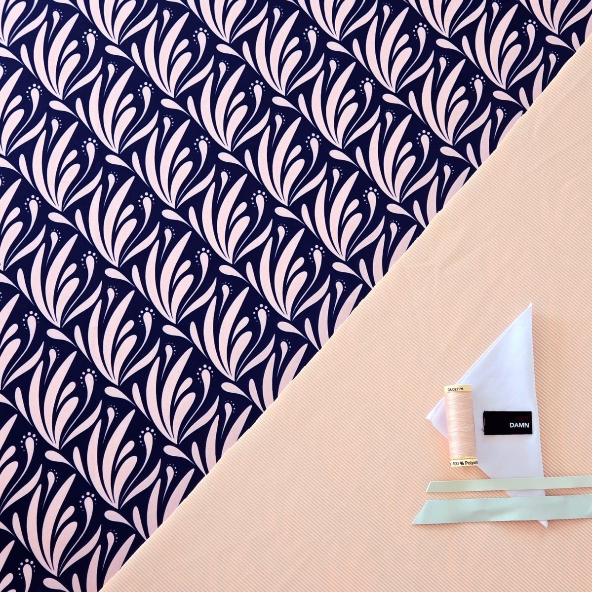 Swim Kit | Midnight Palm + Peach Daquiri Rib - Limited Edition - Fabric + Flow Textile Co.