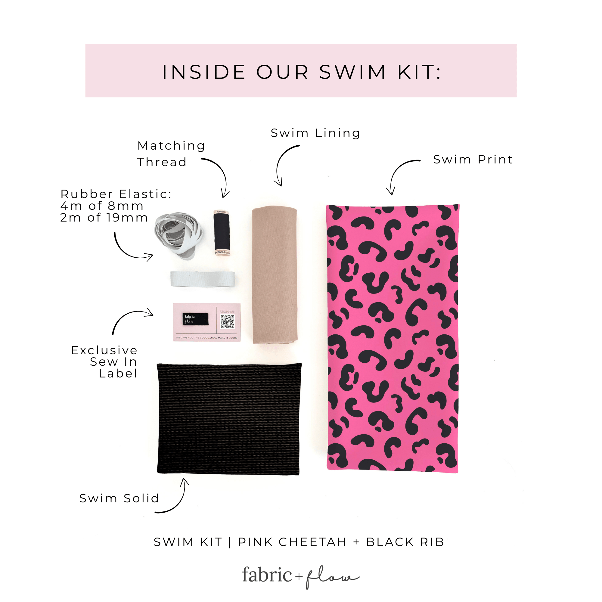 Swim Kit | Pink Cheetah + Mini Stripe - Fabric + Flow Textile Co.