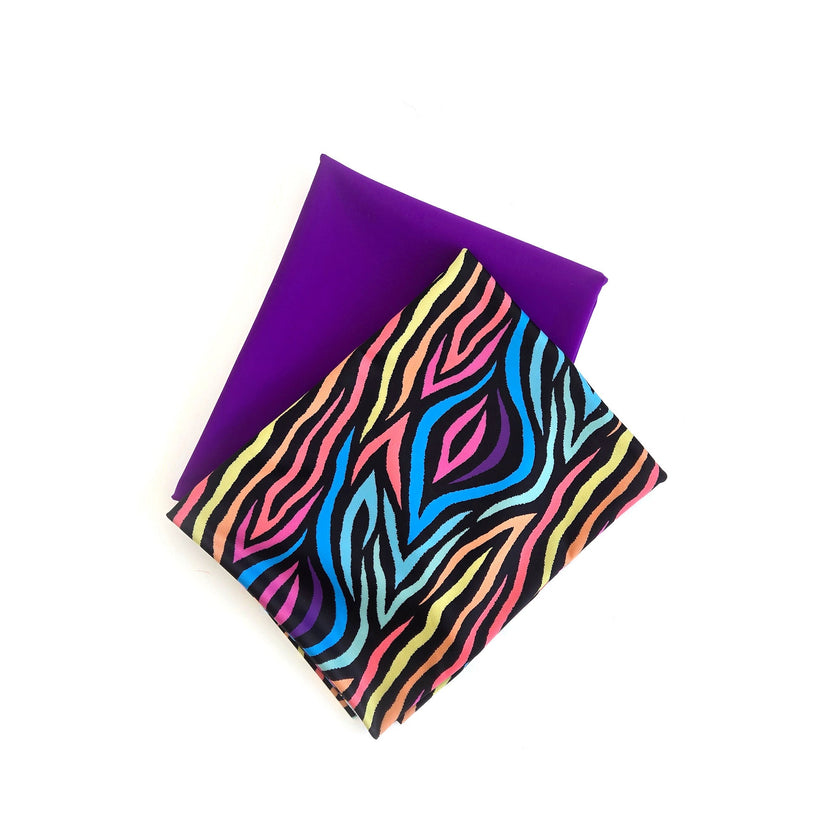 Swim Kit | Rainbow Zebra + Purple - Fabric + Flow Textile Co.