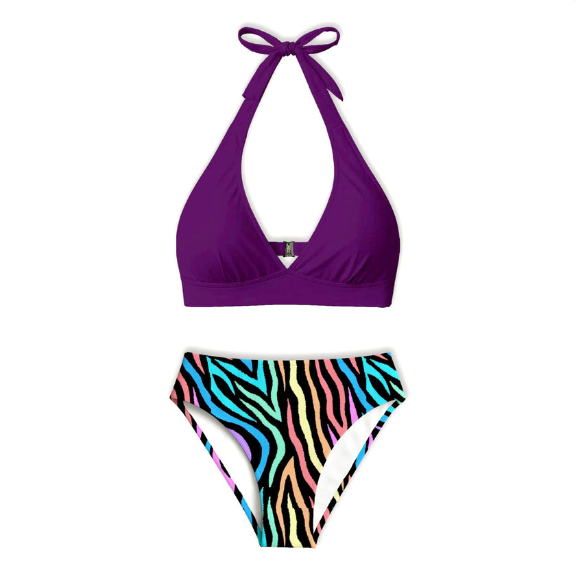 Swim Kit | Rainbow Zebra + Purple - Fabric + Flow Textile Co.
