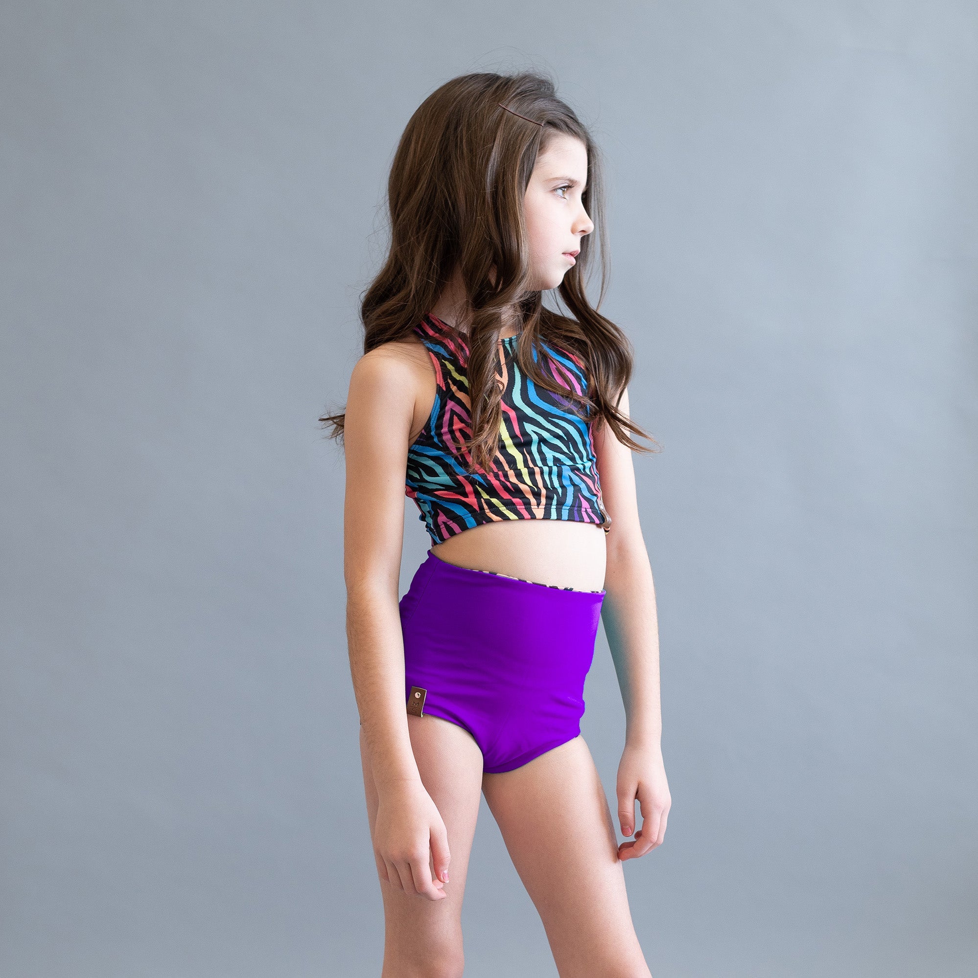 Swim Kit | Rainbow Zebra + Purple - Fabric + Flow Textile Co.