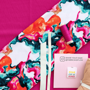 Swim Kit | Watercolour Swirls + Dragonfruit Rib - Fabric + Flow Textile Co.