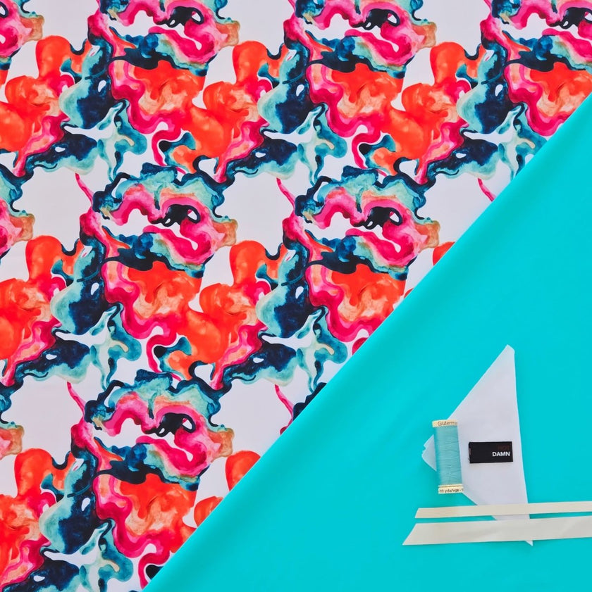 Swim Kit | Watercolour Swirls + Teal - Limited Edition - Fabric + Flow Textile Co.