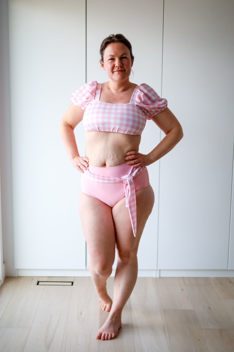 Swim Print | Gingham - Blossom - Fabric + Flow Textile Co.