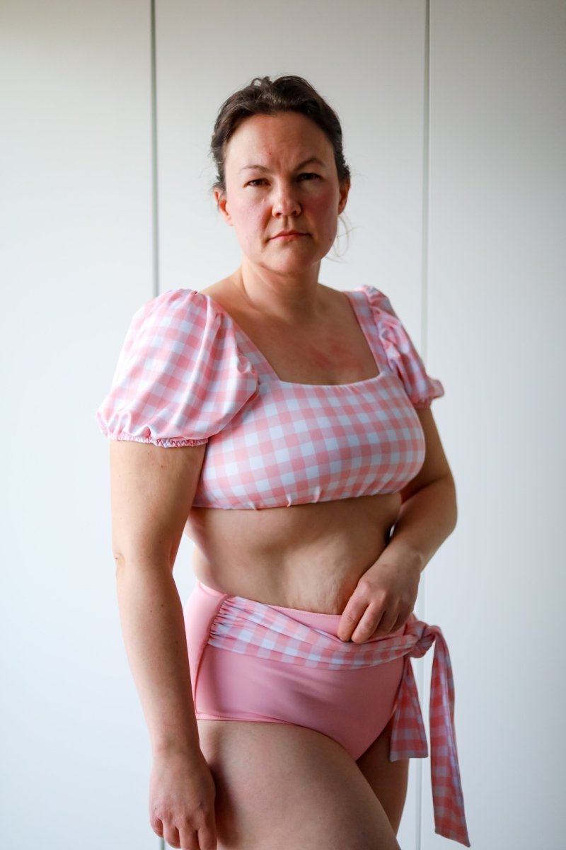 Swim Print | Gingham - Blossom - Fabric + Flow Textile Co.