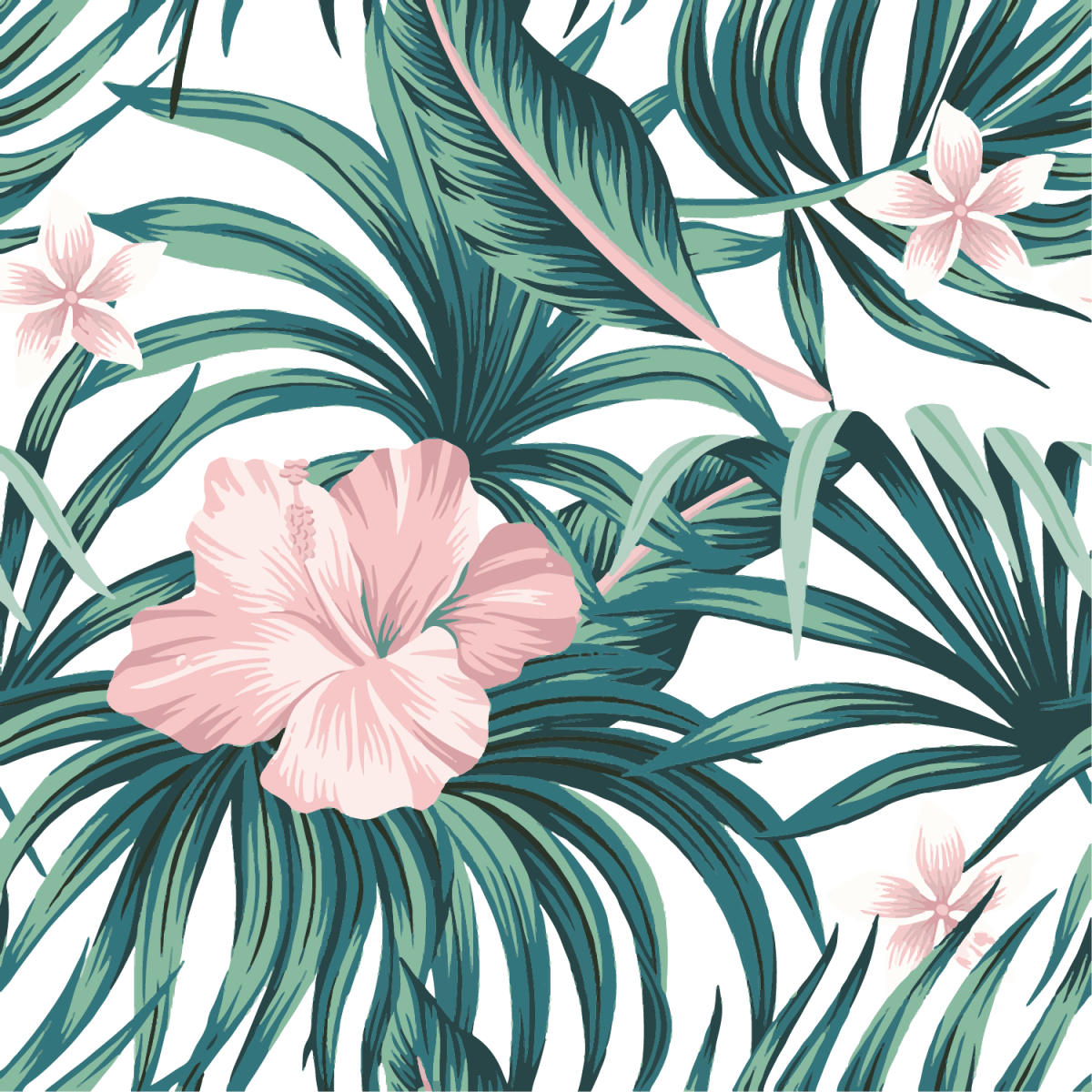 Swim Print | Hibiscus Palm - Fabric + Flow Textile Co.