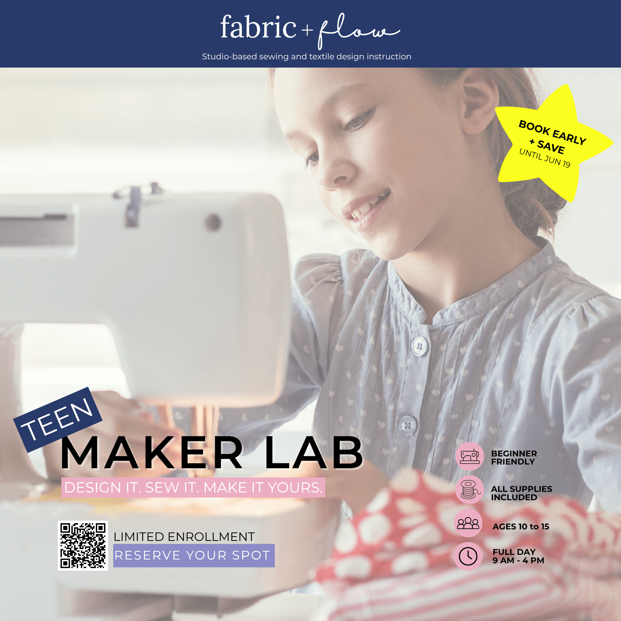 Teen Maker Lab - Hoodie - Fabric + Flow Textile Co.