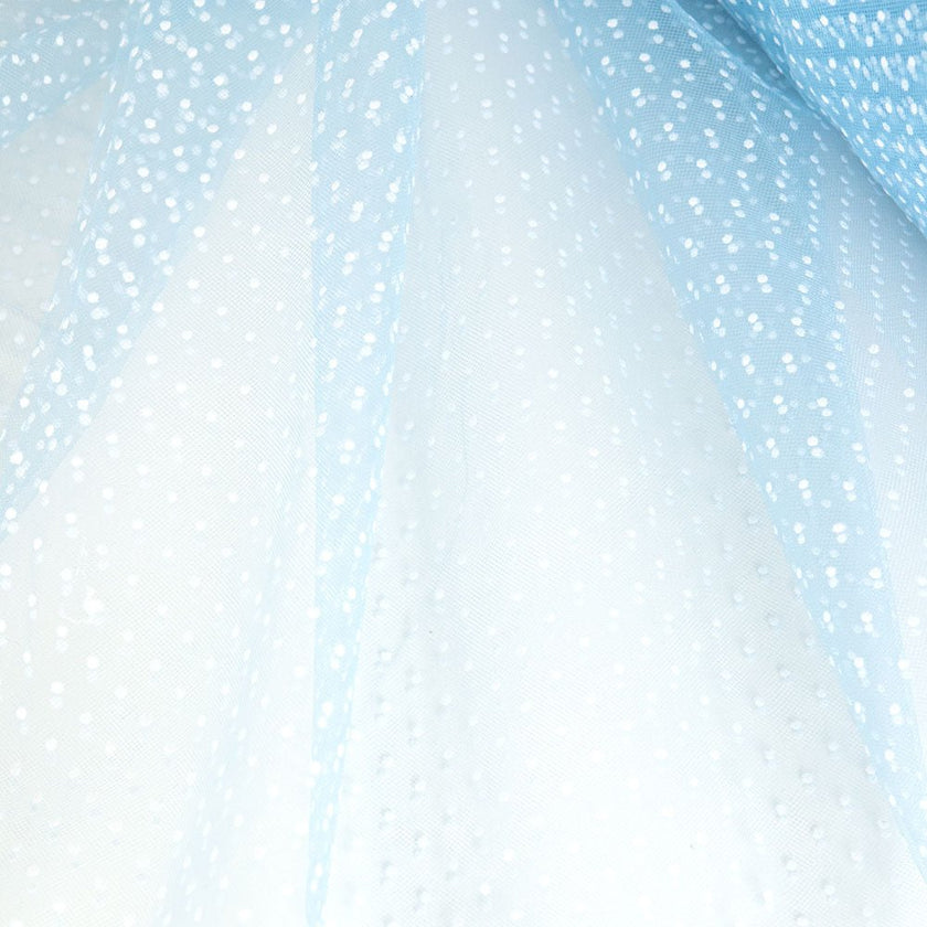 Tulle | Blue Swiss Dots - Fabric + Flow Textile Co.