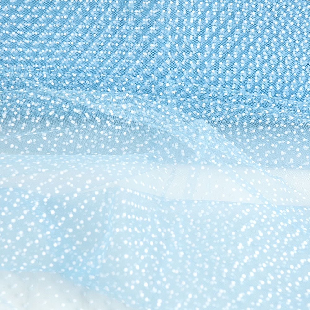 Tulle | Blue Swiss Dots - Fabric + Flow Textile Co.