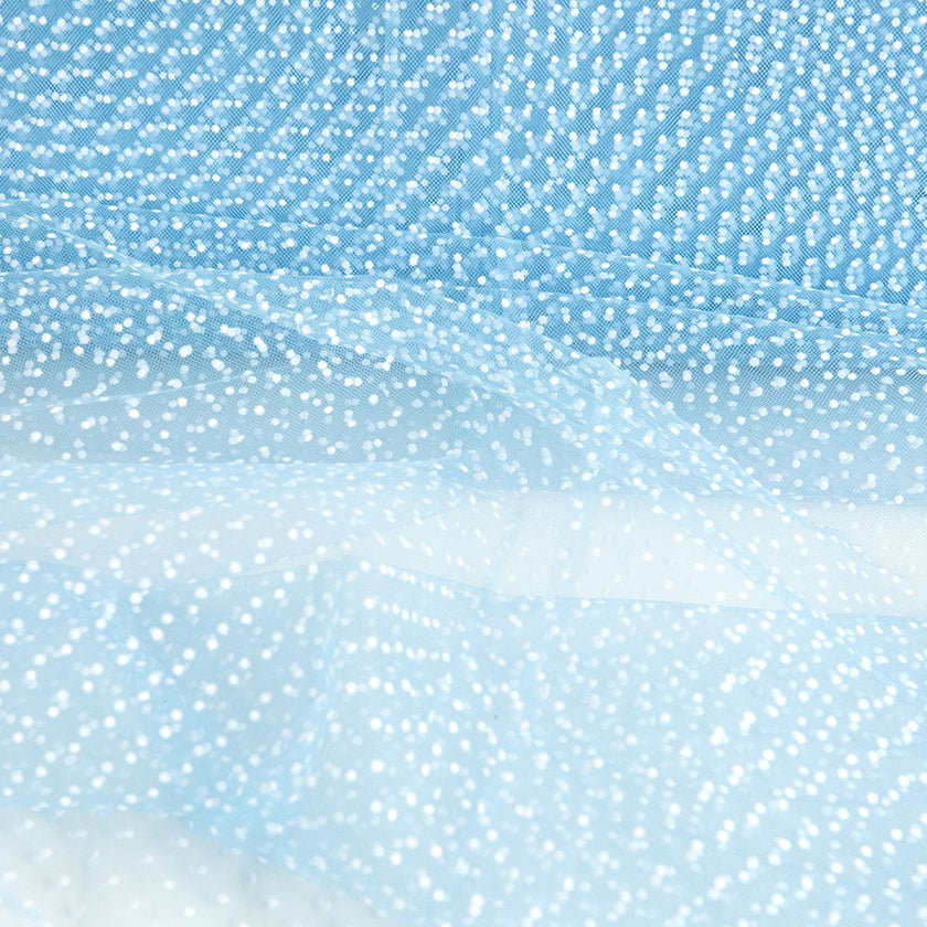 Tulle | Blue Swiss Dots - Fabric + Flow Textile Co.