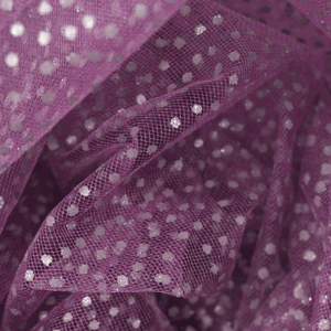 Tulle | Purple Glitter Dots - Fabric + Flow Textile Co.