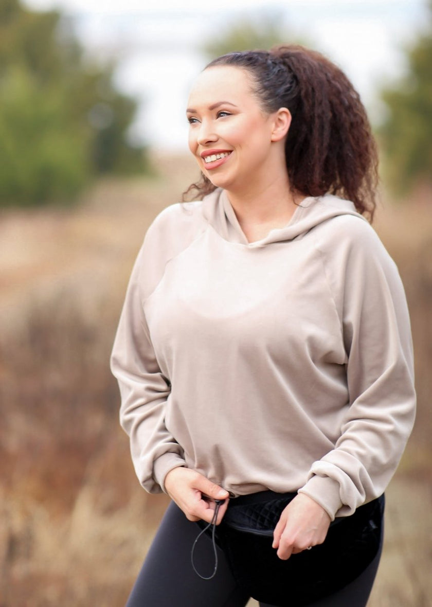 Velour Knit | Taupe - Fabric + Flow Textile Co.