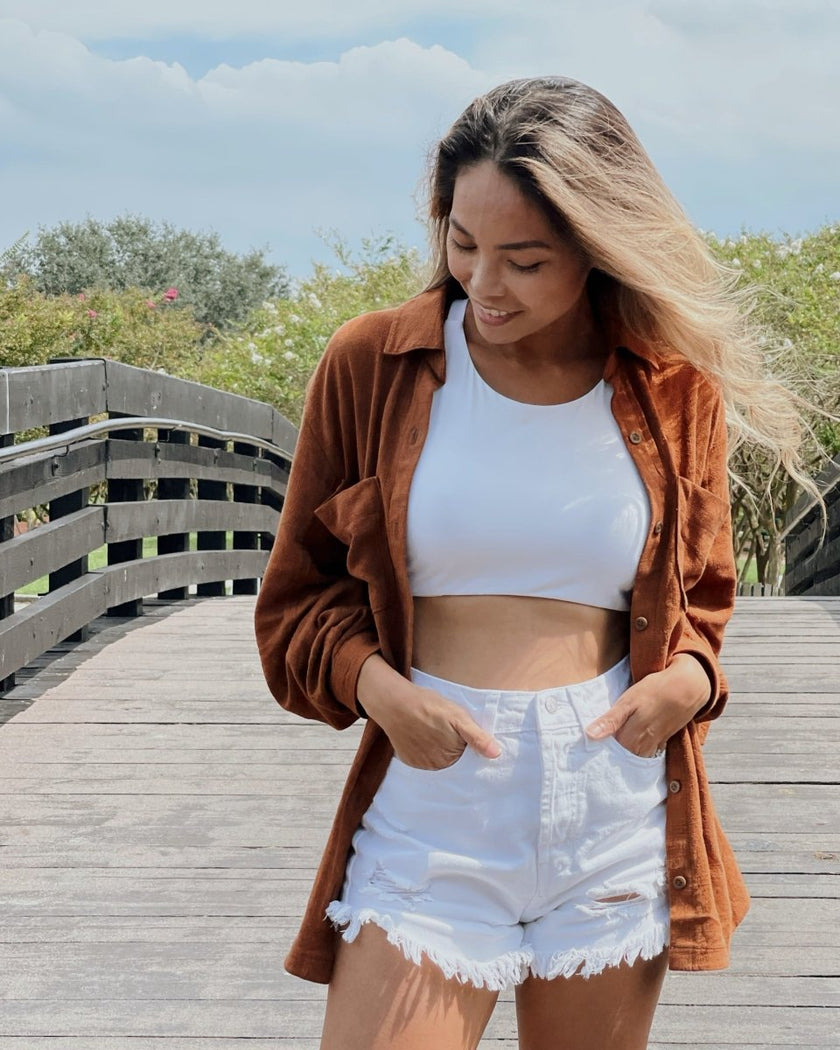 Woven | Viscose + Linen - Brown - Fabric + Flow Textile Co.