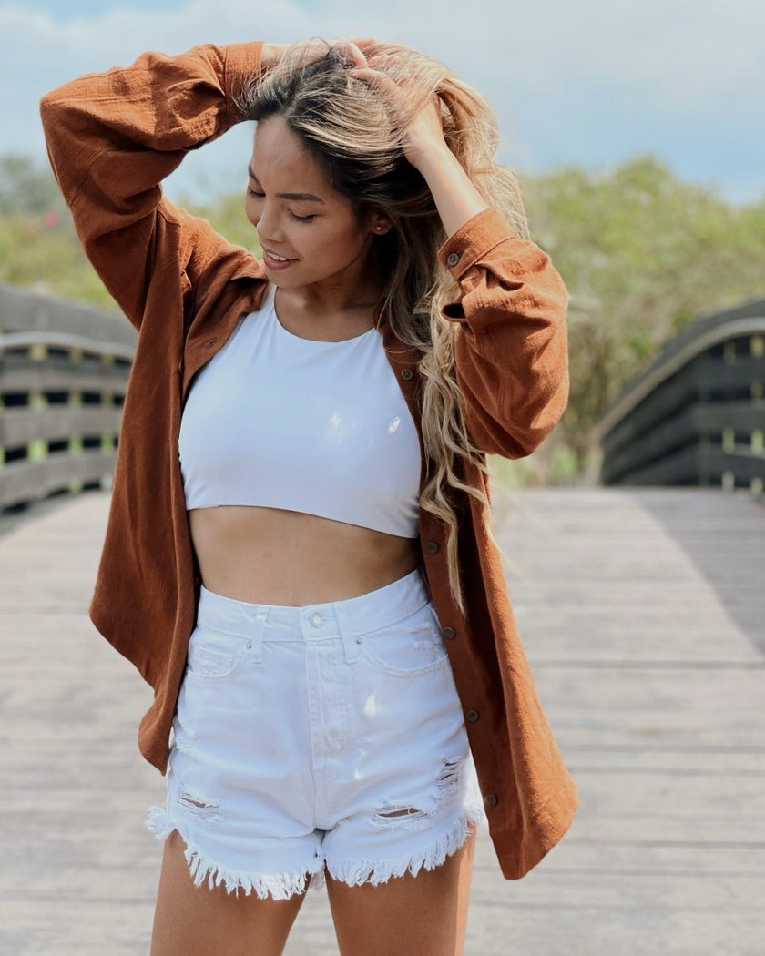 Woven | Viscose + Linen - Brown - Fabric + Flow Textile Co.