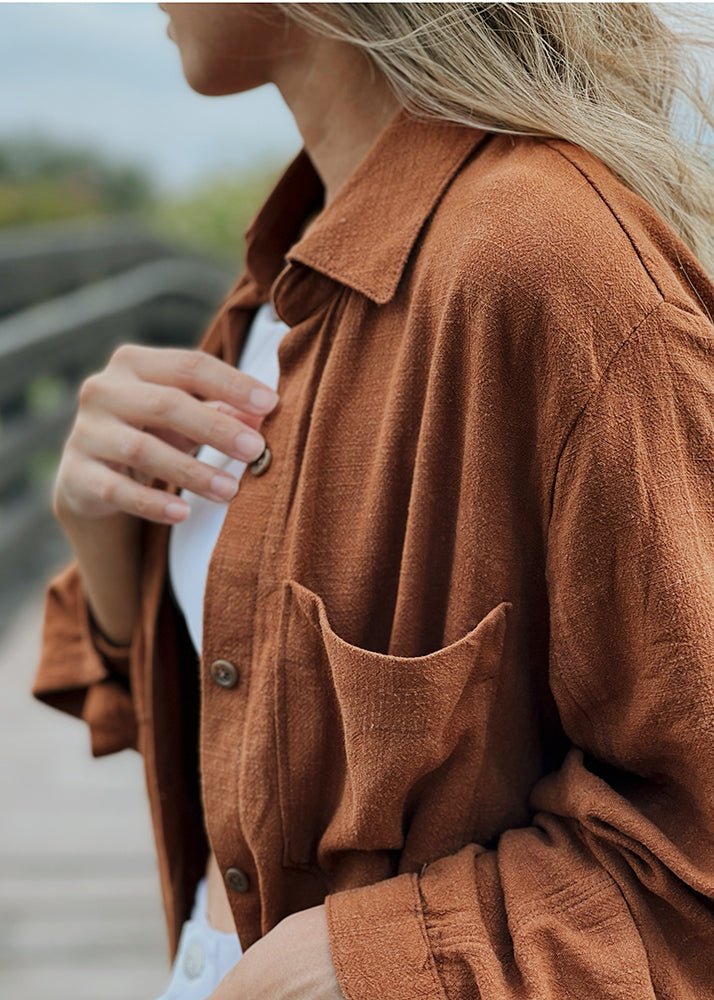 Woven | Viscose + Linen - Brown - Fabric + Flow Textile Co.