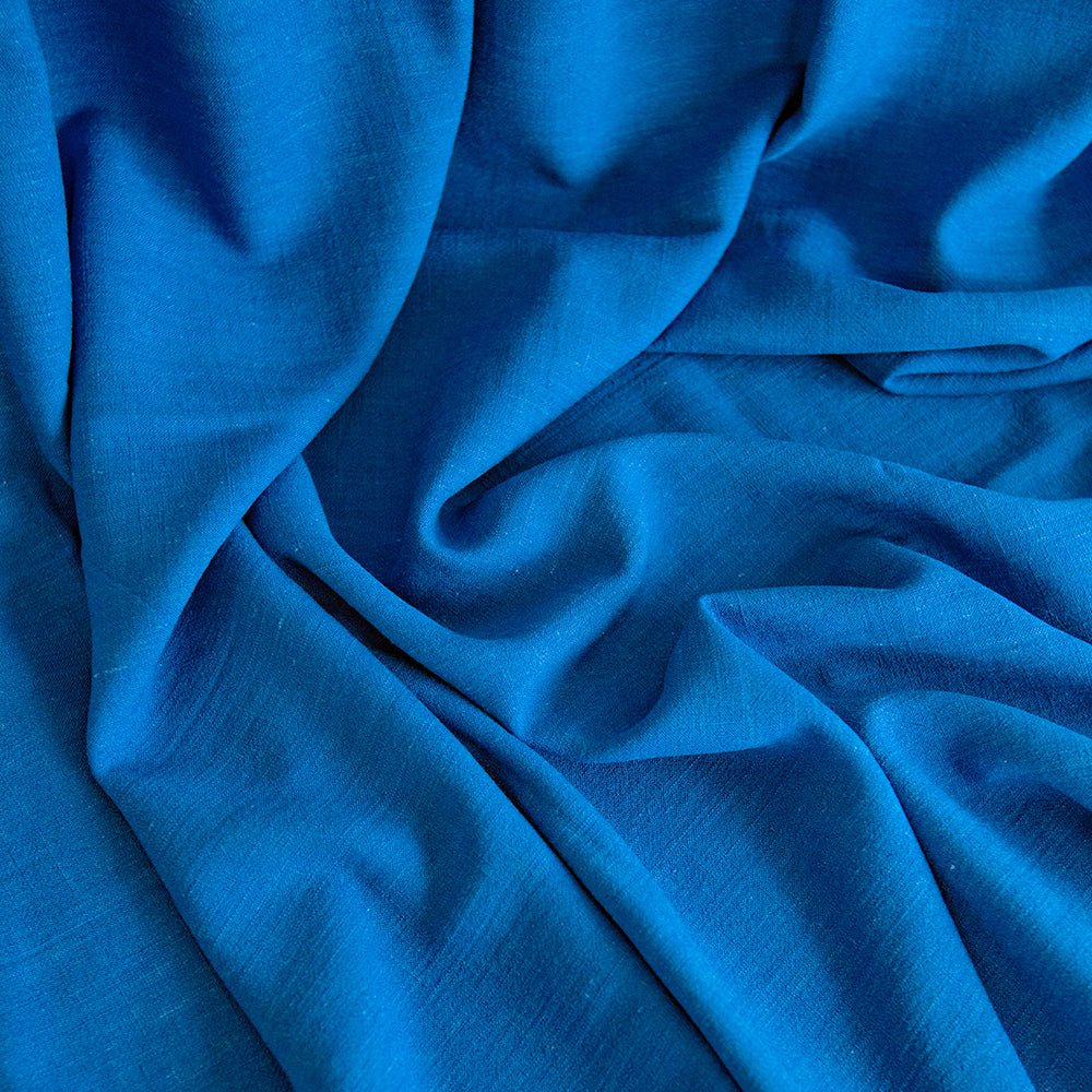 Woven | Viscose + Linen - Cobalt Blue - Fabric + Flow Textile Co.