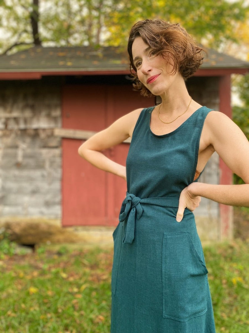 Woven | Viscose + Linen - Emerald Green - Fabric + Flow Textile Co.