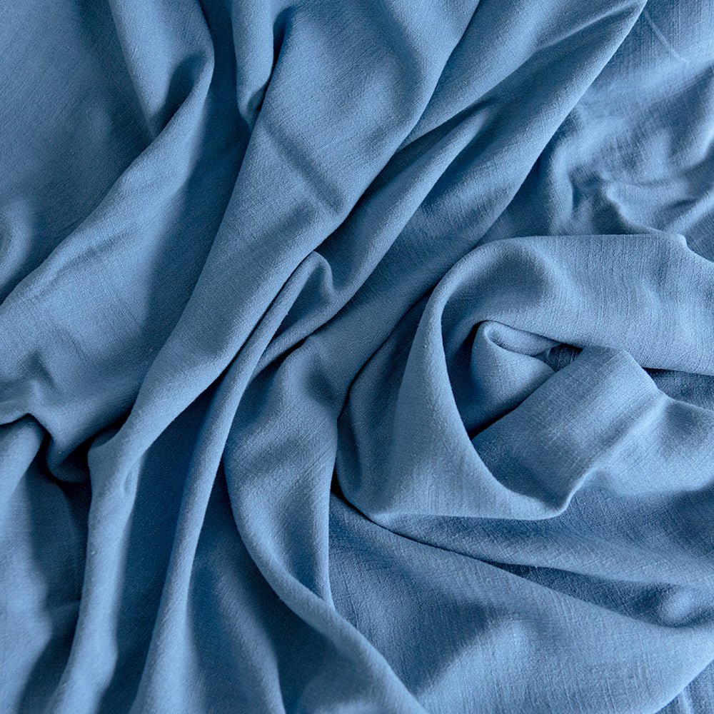 Woven | Viscose + Linen - Steel Blue - Fabric + Flow Textile Co.