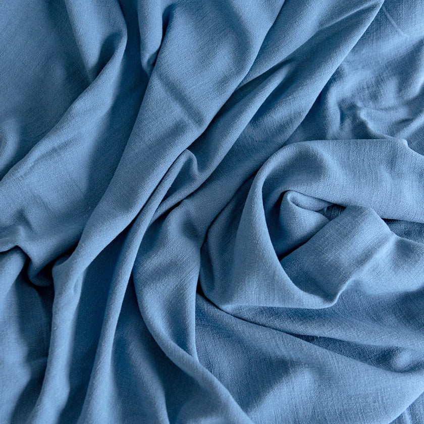 Woven | Viscose + Linen - Steel Blue - Fabric + Flow Textile Co.