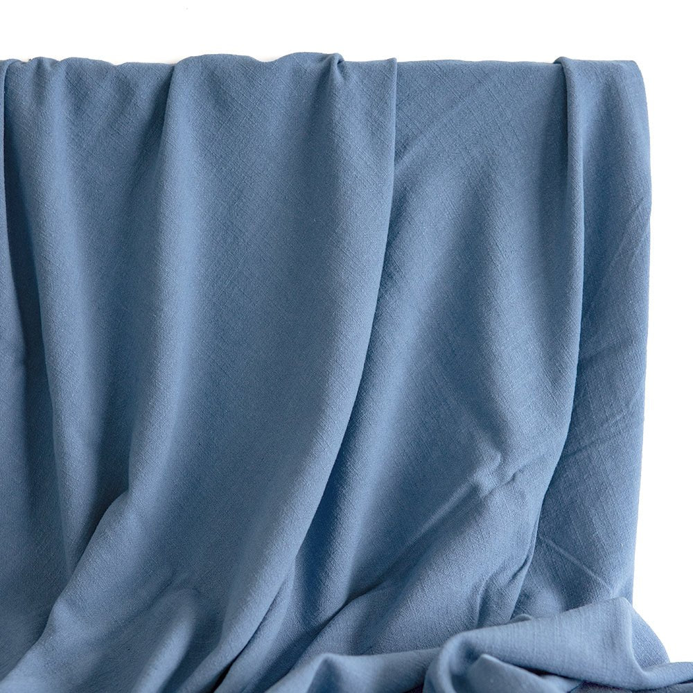 Woven | Viscose + Linen - Steel Blue