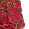 Close-up of red and green patterned fabric