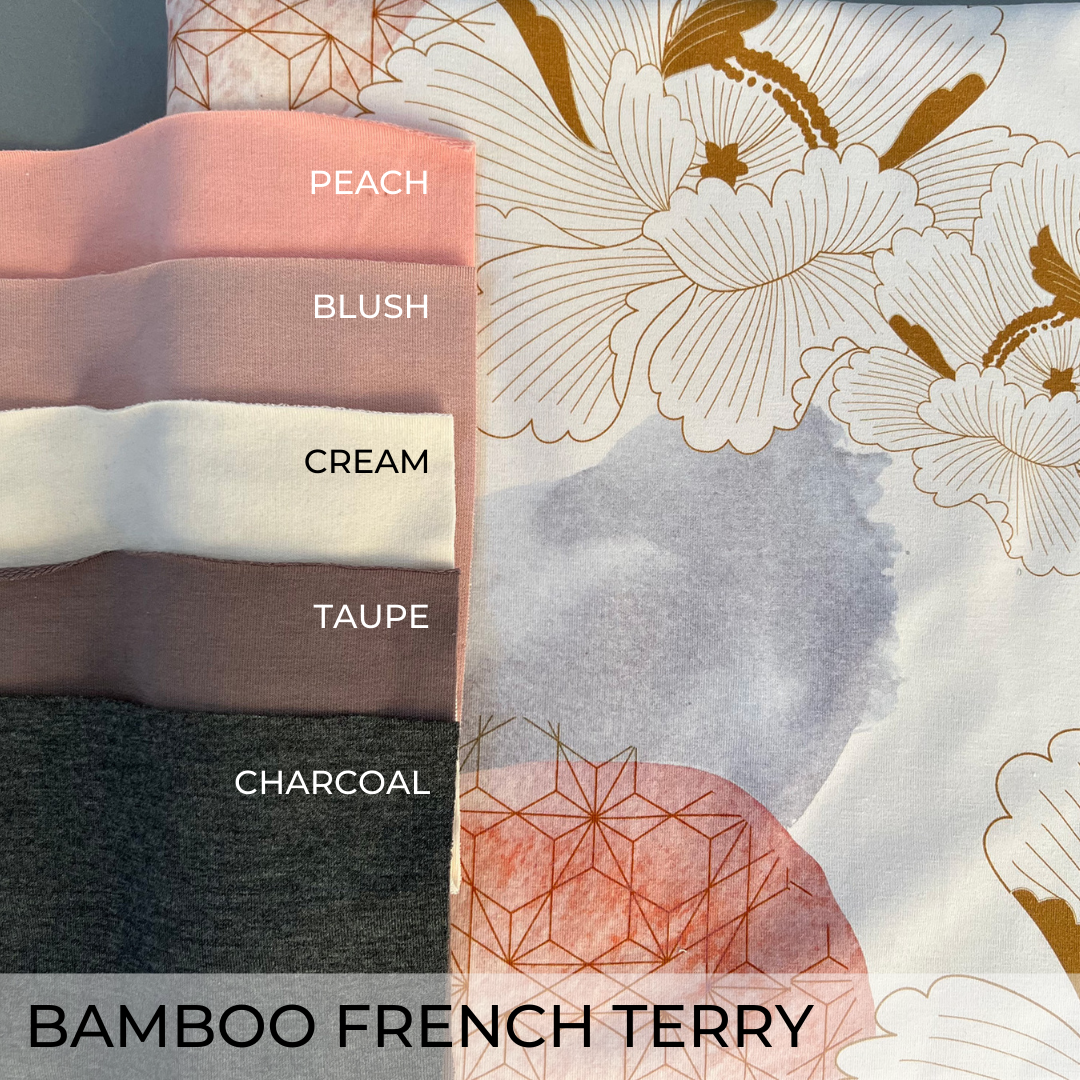 French Terry Print | Bamboo - Abstract Asian R7-7
