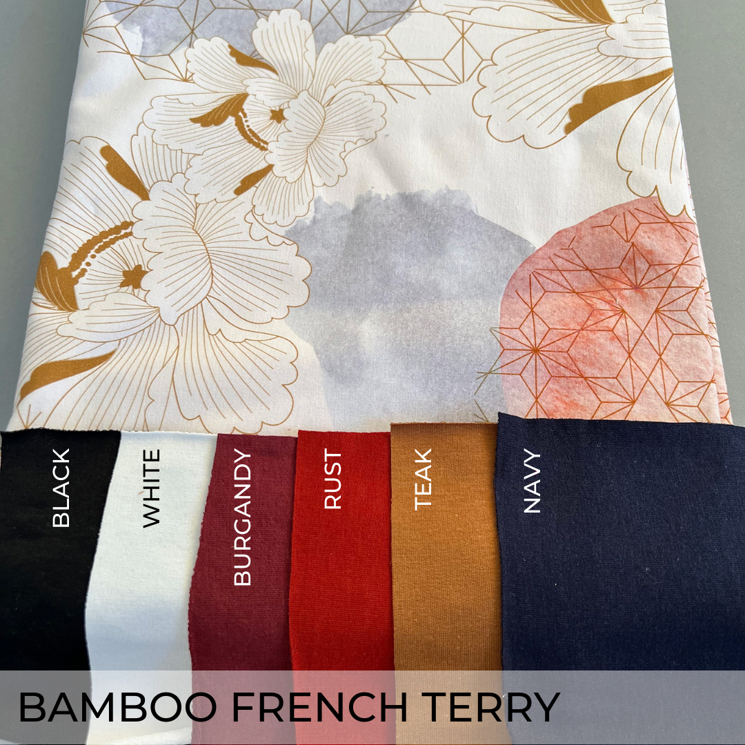 French Terry Print | Bamboo - Abstract Asian R7-7