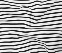 Load image into Gallery viewer, Luxe Ponte Stripe | White + Black Stripe
