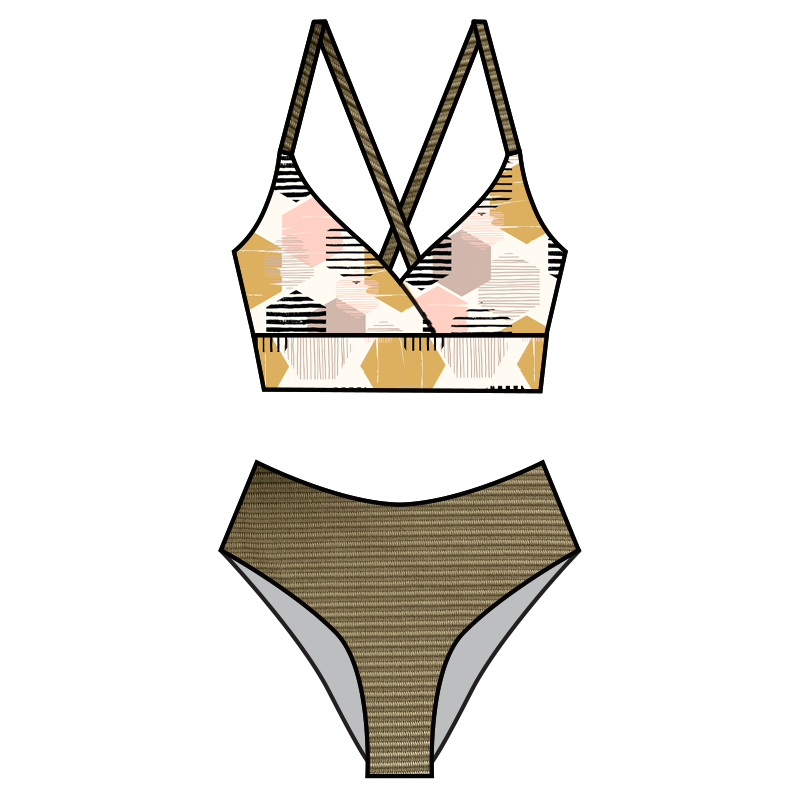 Swim Kit | Honeycomb + Avocado Rib – Fabric + Flow Textile Co.
