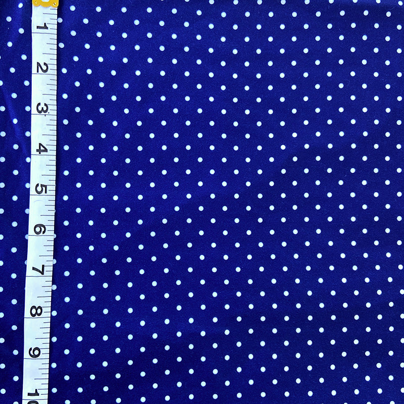 Jersey Knit Print | Navy Dots
