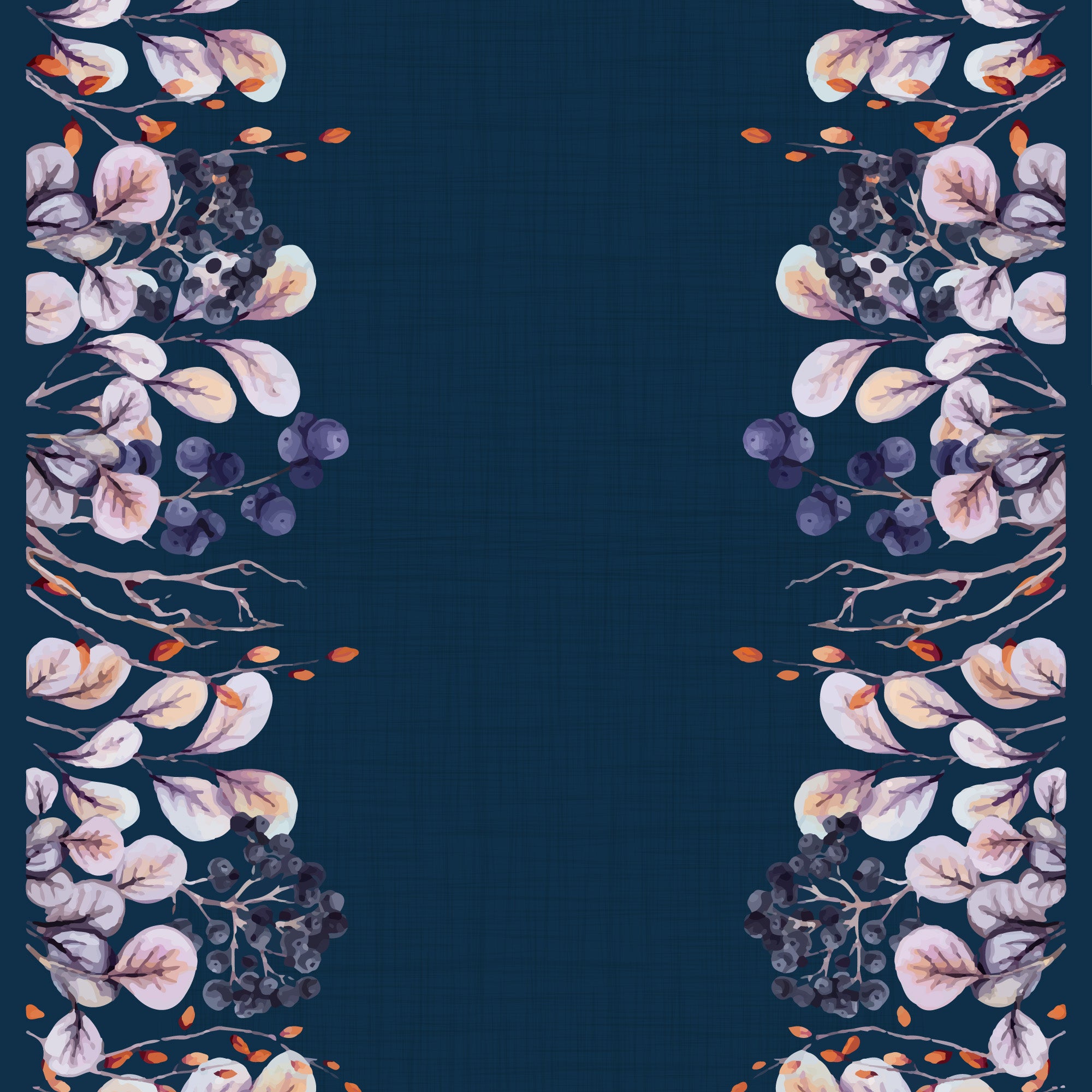 French Terry Print | Navy Border  R7-11