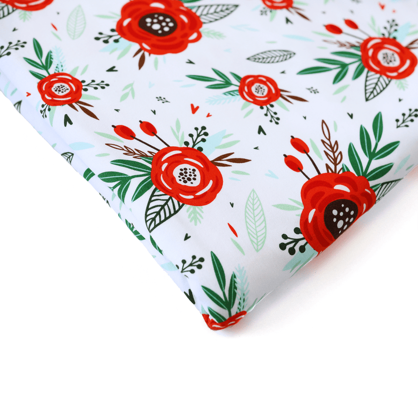 Cotton Poplin Print | Winter Poppies| Remnant - 2m Piece - Fabric + Flow Textile Co.