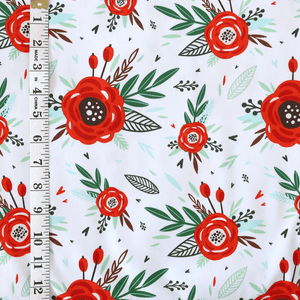 Cotton Poplin Print | Winter Poppies| Remnant - 2m Piece - Fabric + Flow Textile Co.