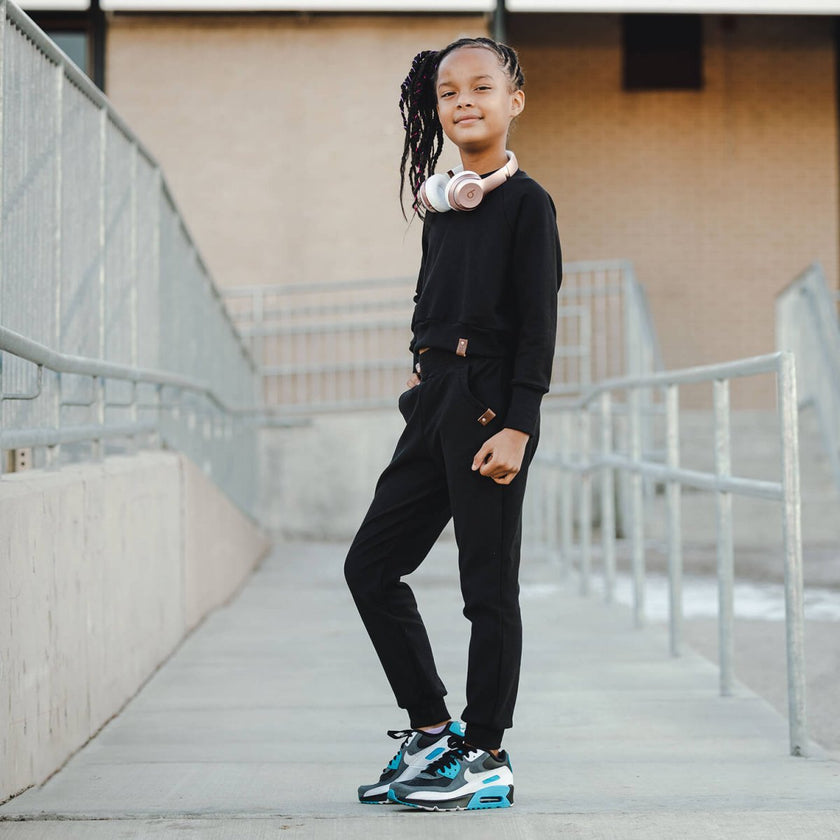 Fleece Knit | Bamboo - Black - Fabric + Flow Textile Co.